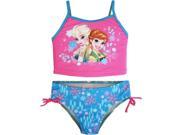 Disney Little Toddler Girls Pink Turquoise Frozen Two Piece Swimsuit 2T