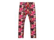 Richie House Little Girls Magenta Floral Bold Blossom Stretch Pants 3 4