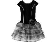 Isobella Chloe Little Girls Black Tiered Velvet Penelope Holiday Dress 7