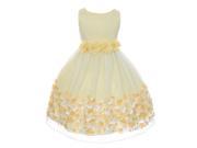 Kids Dream Little Girls Yellow Taffeta Flowers Sleeveless Easter Dress 6