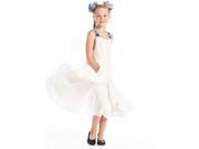 KidCuteTure Little Girls White Blue Crunch Woven Sheila Designer Sundress 6