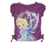 Disney Little Girls Purple Elsa Frozen Character Graphic Print T Shirt 6X