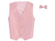 Lito Baby Boys Pink Poly Silk Vest Bowtie Special Occasion Set 12 24M