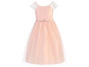 Sweet Kids Little Girls Petal Pink Lace Sleeve Junior Bridesmaid Dress 12