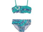 Isobella Chloe Little Girls Aqua Sapphire Sunset Two Piece Bikini Swimsuit 6X