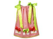 Little Girls Gingham White Red Gift Box Ribbons Pillow Case Dress 4 5Y