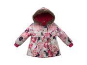 Richie House Little Pink Girls Cherry Blossom Paisley Padding Jacket Coat 3 4