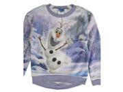 Disney Little Girls Violet Olaf Frozen Wintery Print Long Sleeve Shirt 4