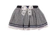 Richie House Big Girls Navy White Sweet Polka Dot Lace Overlaid Skirt 7 8