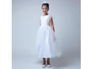 Sweet Kids Big Girls White Pleated Crinkle Organza Communion Occasion Dress 12