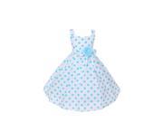 Cinderella Couture Big Girls Aqua Polka Dots Easter Flower Girl Dress 8