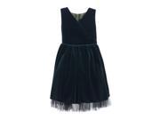 Sweet Kids Big Girls Hunter Green Stretch Velvet Occasion Dress 10