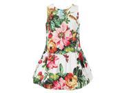 Richie House Big Girls Colorful Bow Headband Floral Printed Sundress 7 8