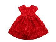 Richie House Little Girls Red Bouquet Of Roses Gown 24M