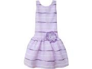 Isobella Chloe Little Girls Lilac Very Violet Striped Floral Dress 6X
