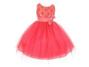 Big Girls Coral Organza Sequin Sparkle Tulle Special Occasion Dress 14