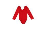 Cinderella Couture Little Girls Red Long Sleeved Stretchy One Piece Leotard 6