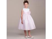 Crayon Kids Little Girls Pink Satin Stripes Flower Girl Easter Dress 2T