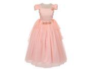 Chic Baby Little Girls Blush Pink Tulle Overlay Flower Girl Princess Dress 4