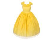 Rainkids Big Girls Yellow Rhinestones Sparkly Tulle Tiara Princess Dress 8
