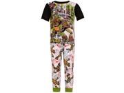Little Boys Green Turtle Ninja Cartoon Print Short Sleeve 2 Pc Pajama Set 2T