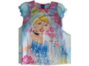 Disney Little Girls Pink Blue Cinderella Wrap Overlay Nightgown 2T
