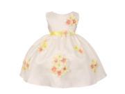 Kids Dream Baby Girls Yellow Shantung Petals Special Occasion Dress 18M