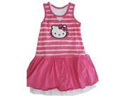 Hello Kitty Little Girls Pink White Stripe Glittery Applique Dress 6X