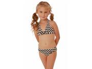 Kate Mack Little Girls Black White Chevron Stripe 2 Pc Bikini Swimsuit 5