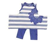 KidCuteTure Baby Girls Violet Stripe Karrie Tunic Leggings Outfit Set 6M