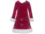 Bonnie Jean Baby Girls Red White Sequin Faux Santa Christmas Dress 24M