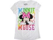 Disney Big Girls White Minnie Mouse Short Sleeve Shirt Top 14