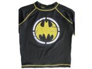 Batman Little Boys Black Stretchy Printed Swim Wear T Shirt 6