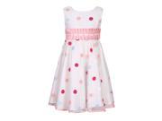 Richie House Little Girls Pink Polka Dot Pleated Waist Princess Dress 7