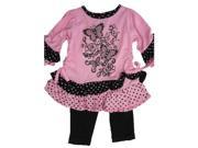 Carter s Baby Girls Pink Butterfly Applique Dotted 2 Pc Leggings Set 12M