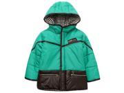 Richie House Little Boys Green Faux Leather Detail Padding Jacket 3 4