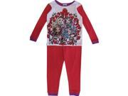 Monster High Little Girls White Red Long Sleeve Thermo 2 Piece Pajama Set 6