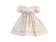 Lito Baby Girls Lilac Floral Print Smocked Waist Easter Dress 0 3M