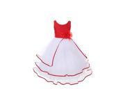 Big Girls Red Poly Dupioni Tulle Tiered Flower Girl Easter Dress 10