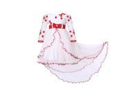 Richie House Little Girls Red White Floor Length Tail Layer Bridal Dress 7