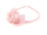 Kids Dream Girls Pink Flower Organza Bow Narrow Headband