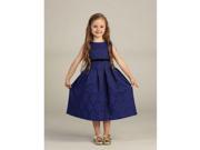 Angels Garment Little Girls Royal Blue Pleated Jacquard Christmas Dress 5 6