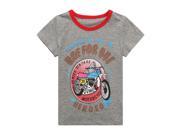 Richie House Little Boys Grey Venice Vintage Motorcycle Printed Tee 4 5