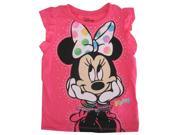 Disney Little Girls Pink Minnie Mouse Groovy Print Flutter Sleeve Top 2T