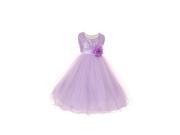 Little Girls Lilac Sequin Mesh Flower Sash Special Occasion Dress 4