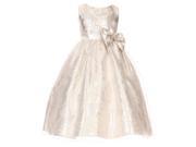Kids Dream Little Girls Silver Jacquard Organza Special Occasion Dress 2