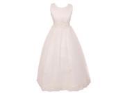 Chic Baby Little Girls Ivory Floral Lace Soft Tulle Flower Girl Dress 6