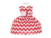 Baby Girls Red Chevron Stripe Headband Special Occasion Dress 12M