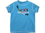 Nautica Baby Boys Sky Blue Glasses Print Rash Guard Swim Shirt 12M