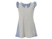 Richie House Little Girls Grey Blue Special Rounded Sleeve Knit Dress 4 5